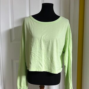 Women's Light Green Long Sleeve Top